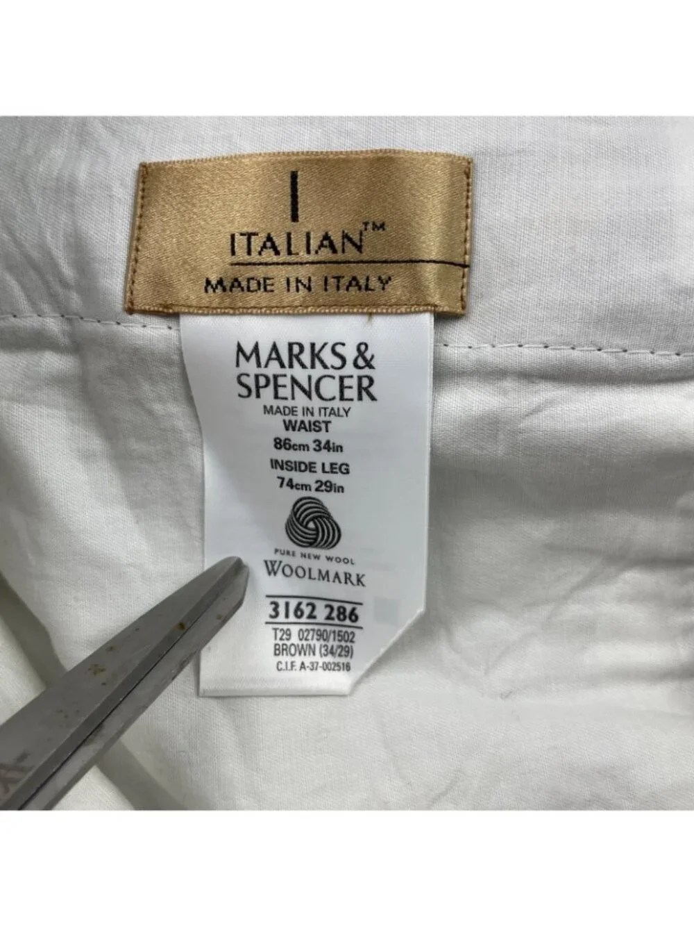 Marks & Spencer Men's Flannel Wool 3-Button Suit Brown • Italy • 42S | 34x29